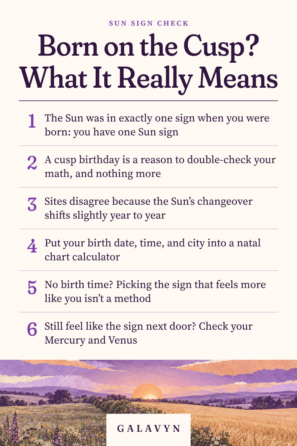 Galavyn cheat sheet: Born on the Cusp? What It Really Means